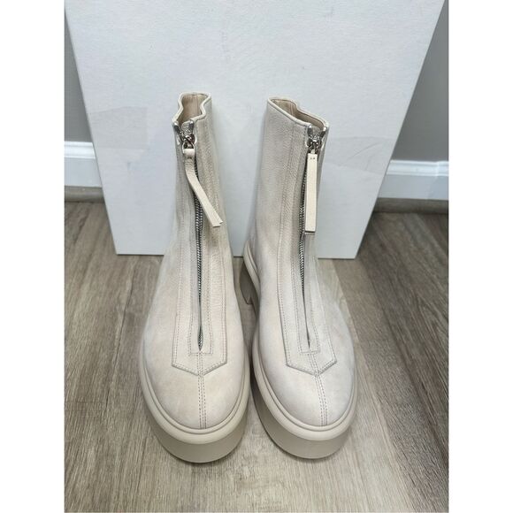 The ROW Grained Nubuck Leather Zippered Platform Combat Boots Beige Size 37 $149 - Picture 5 of 12